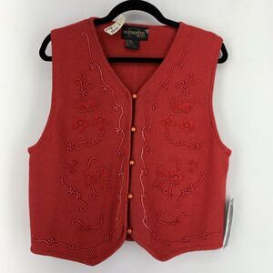 Vintage 90’s Requirements Womens PL‎ Large Christmas Best Embroidered Beaded NEW